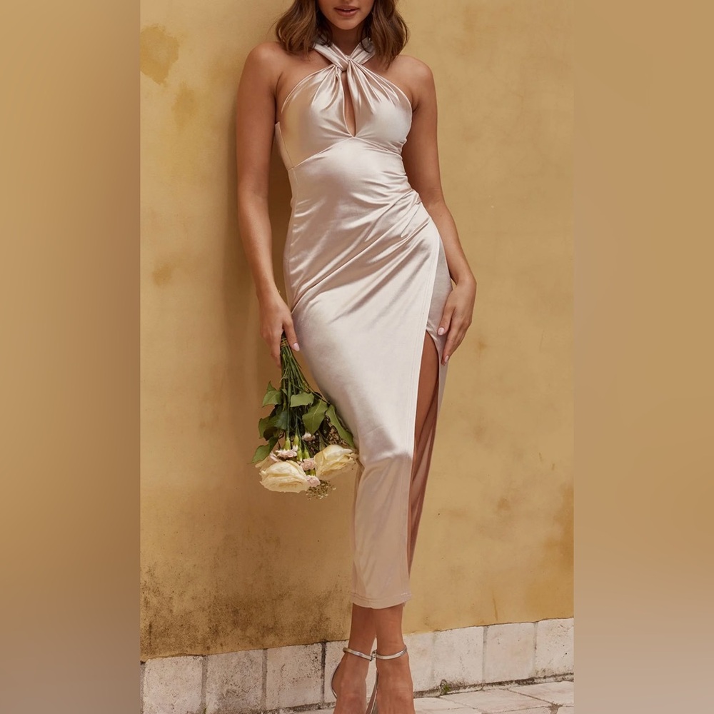 Champagne Satin Dress